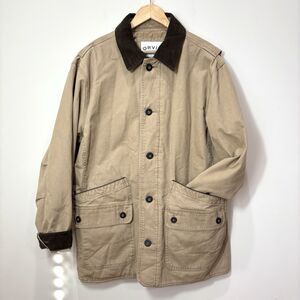 Orvis Field Barn Canvas Jacket Chore Coat Quilted Lining Men L Brown Corduroy